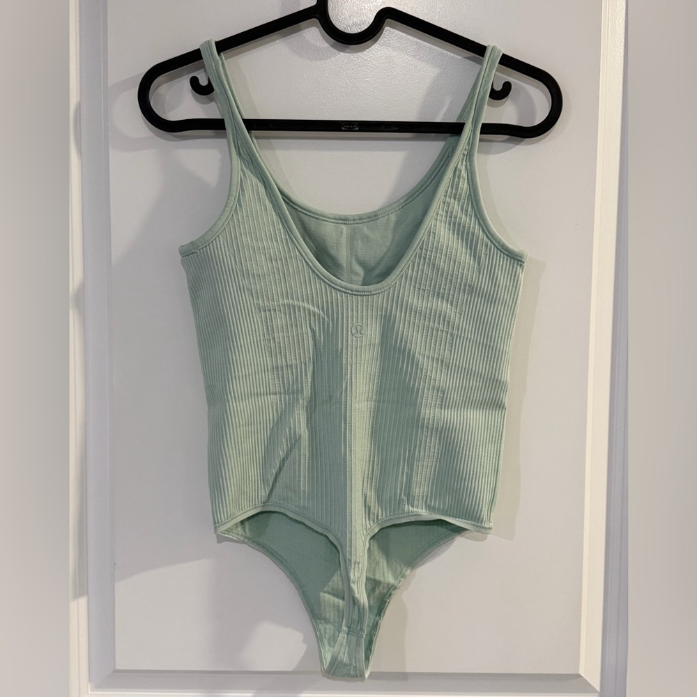 Lululemon Ebb to Street Bodysuit Ribbed Scoop Neck Light Mint - #30 - Picture 4 of 9